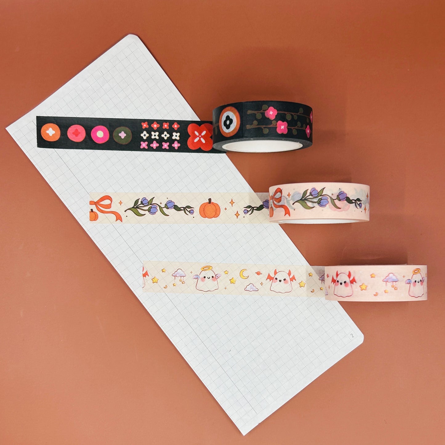 Retro Flowers and Ghost Washi Tape
