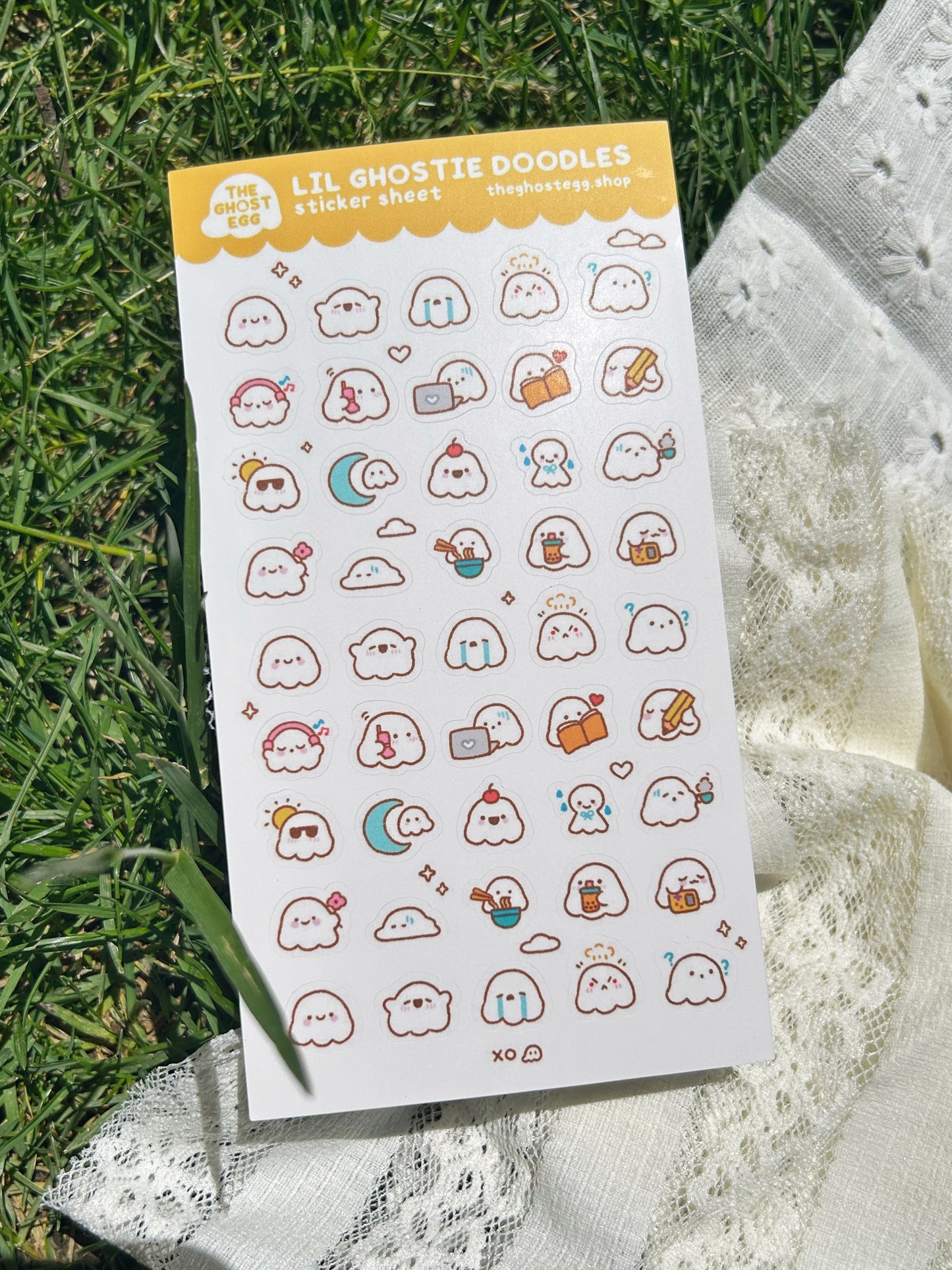 Matte Ghostie Doodles Sticker Sheet