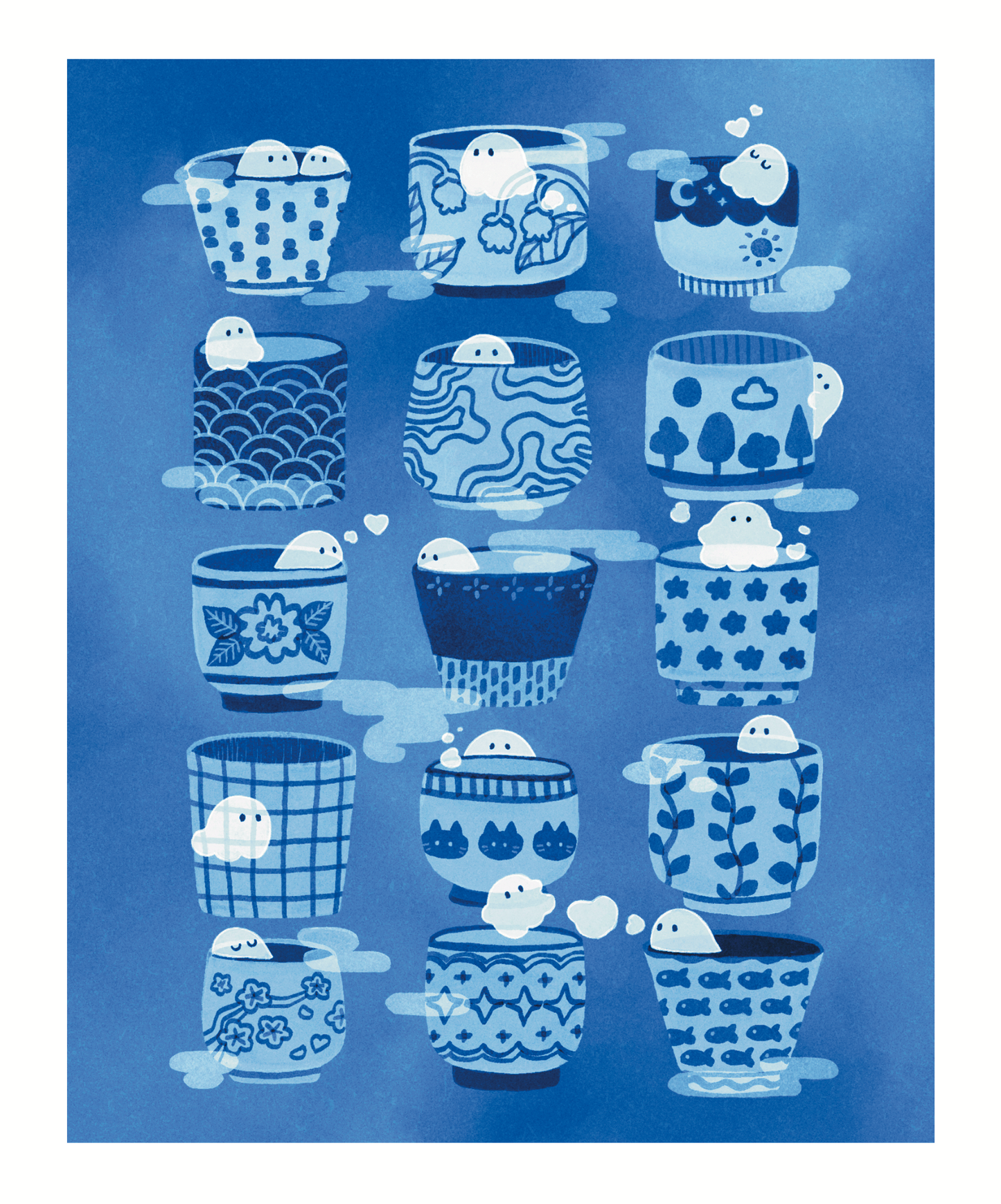 Teacup Onsen Risograph Limited Print