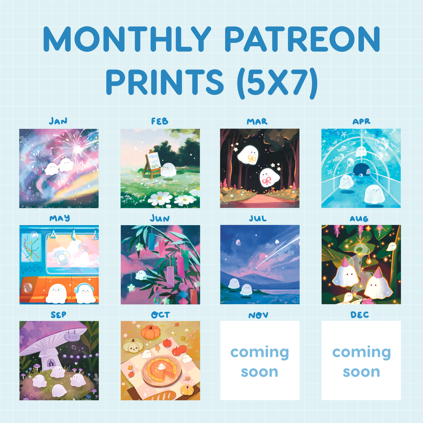 2025 Patreon Monthly Prints