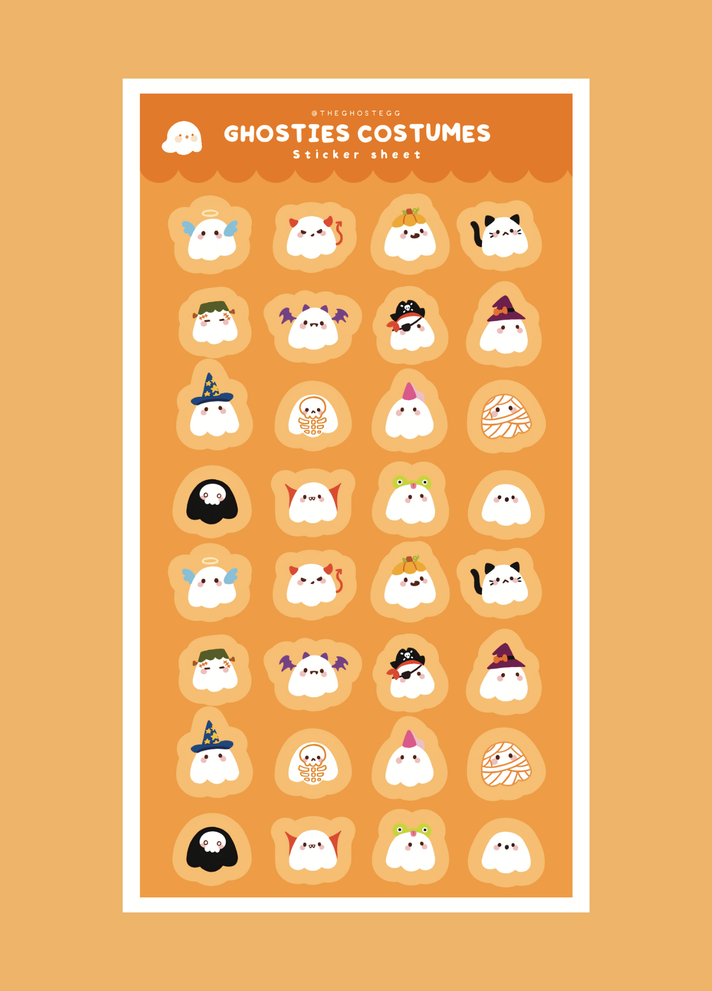 Ghosties Costumes Sticker Sheet