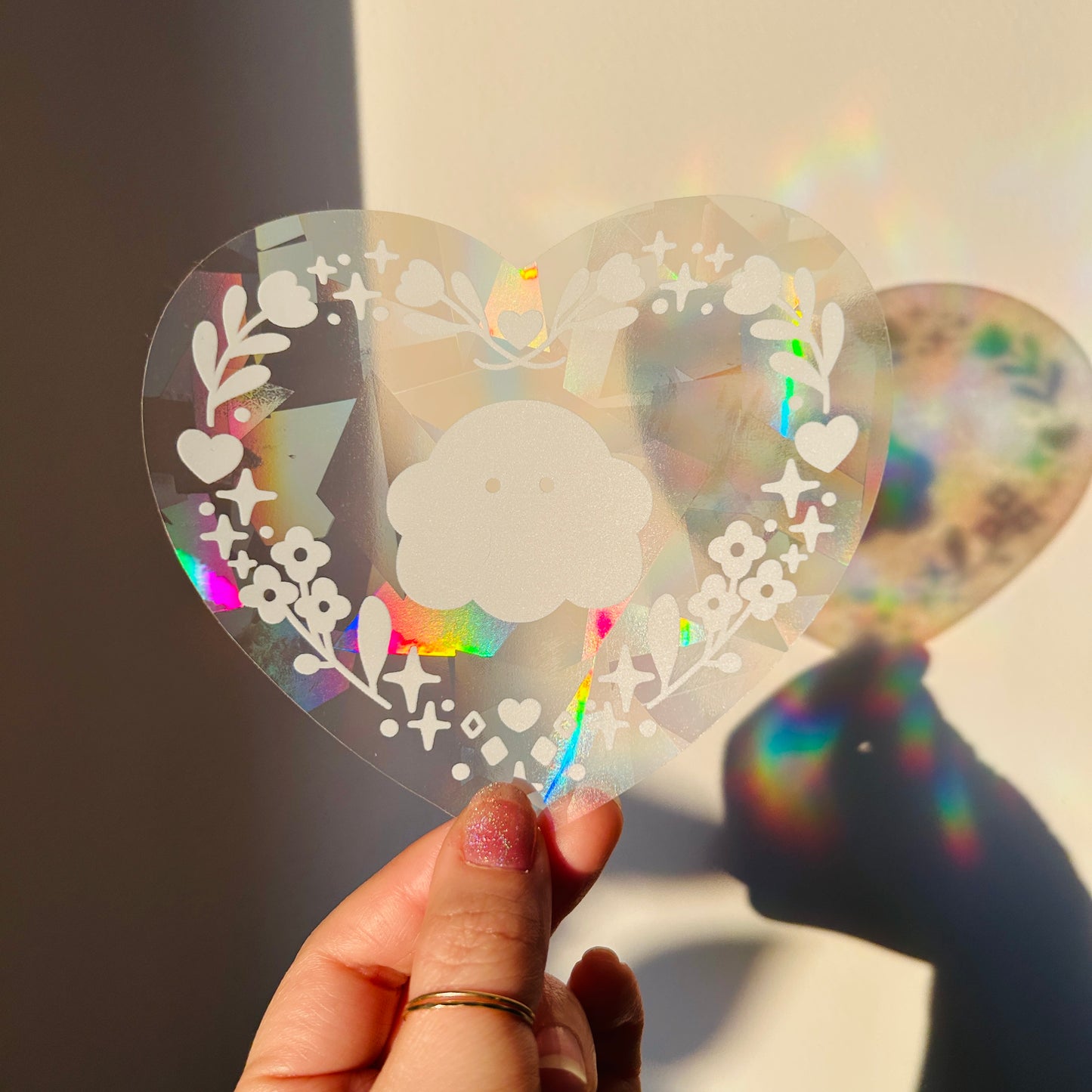 Ghost Heart Suncatcher Decal