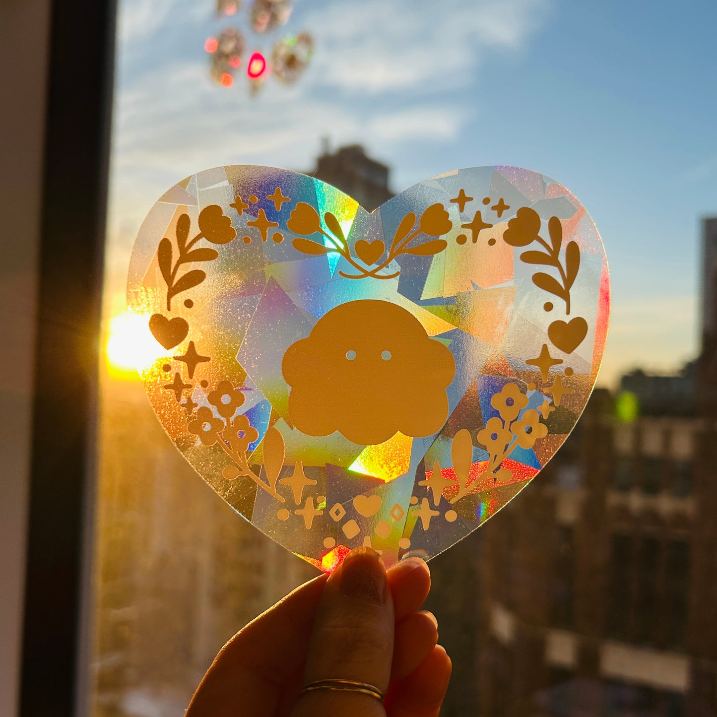 Ghost Heart Suncatcher Decal