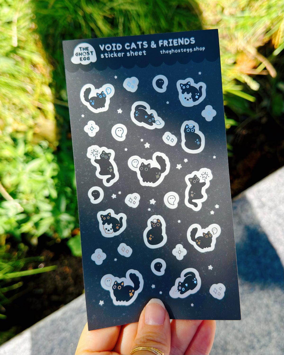 Matte Silver Foil Void Cats Sticker Sheet