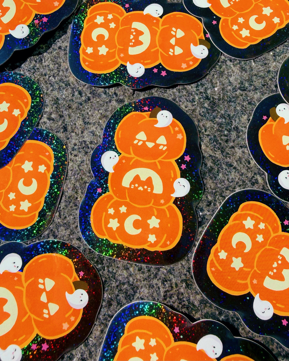 Jack O Lantern Glitter Sticker