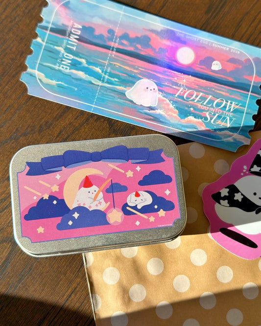 Moon Fishing Silver Trinket Tin