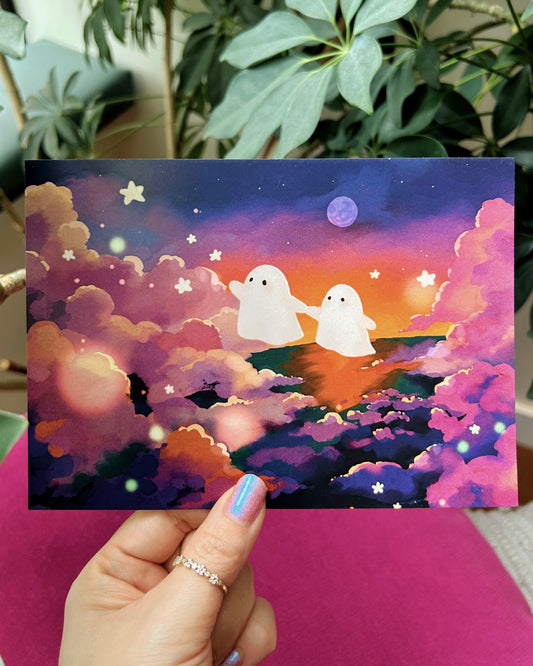 Traveling Through Twilight Clouds Print