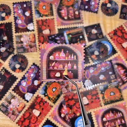 Halloween Gold Foil Stamp Sticker Sheet (Stickii x theghostegg Collab)