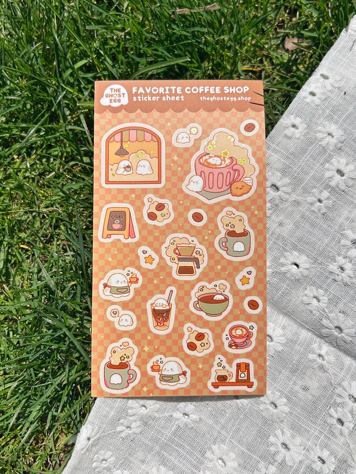 Matte Gold Foil Favorite Coffee Shop Sticker Sheet