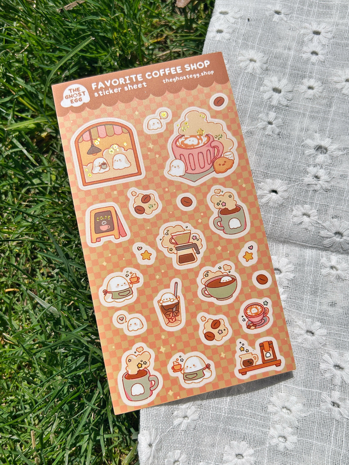 Matte Gold Foil Favorite Coffee Shop Sticker Sheet
