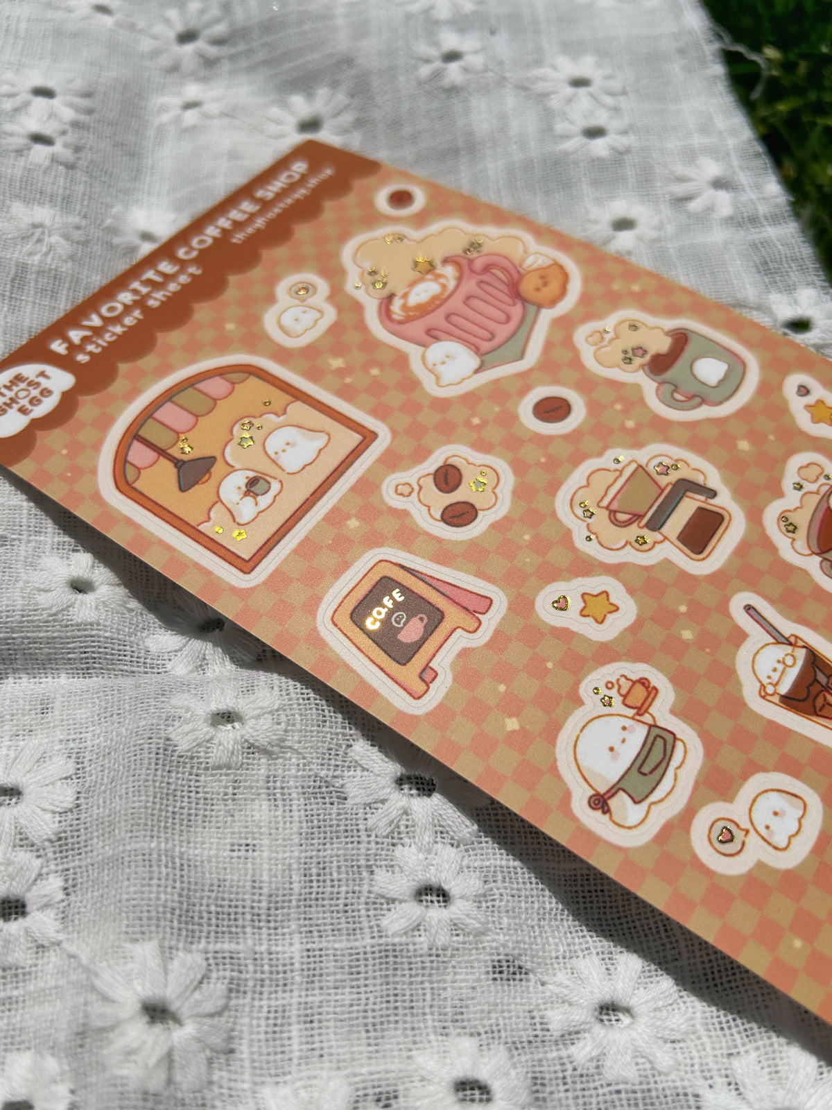 Matte Gold Foil Favorite Coffee Shop Sticker Sheet