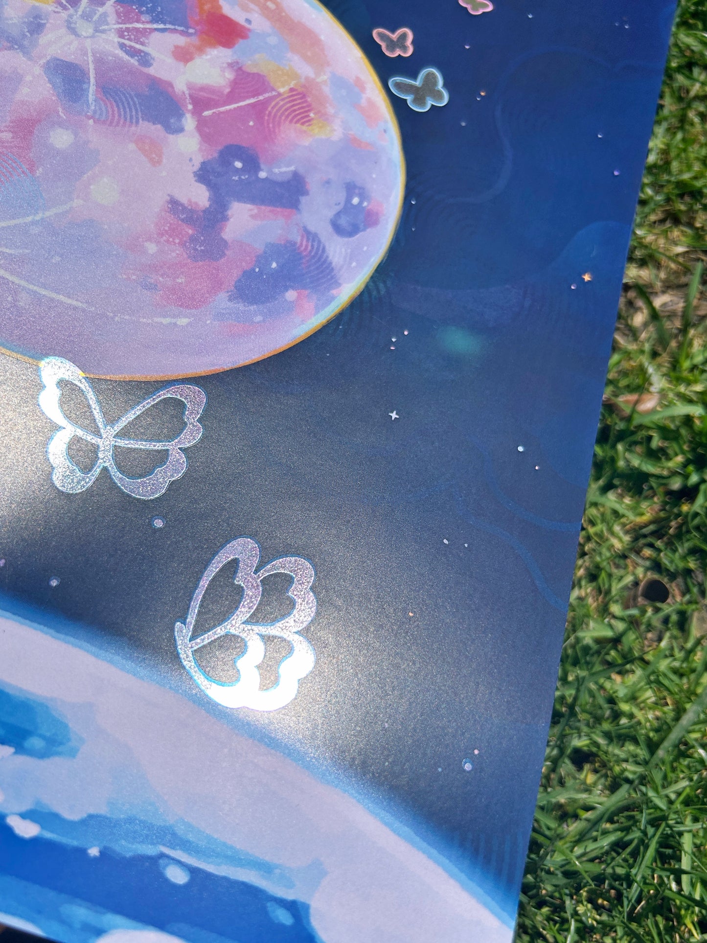 To the Moon Silver Foil XL Poster