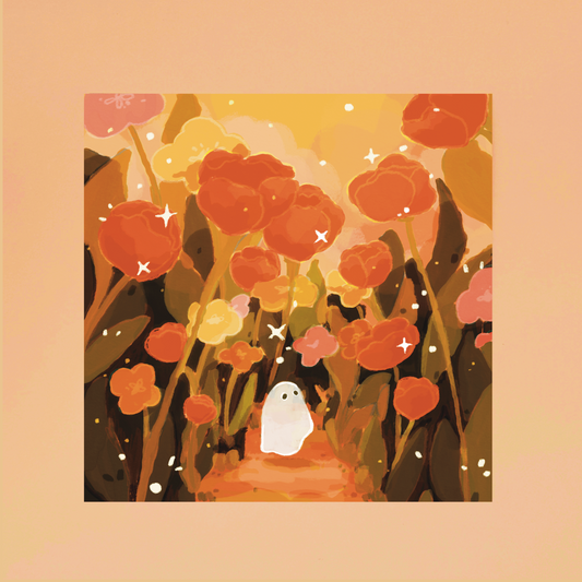 Small Ghost In the Garden Square Print