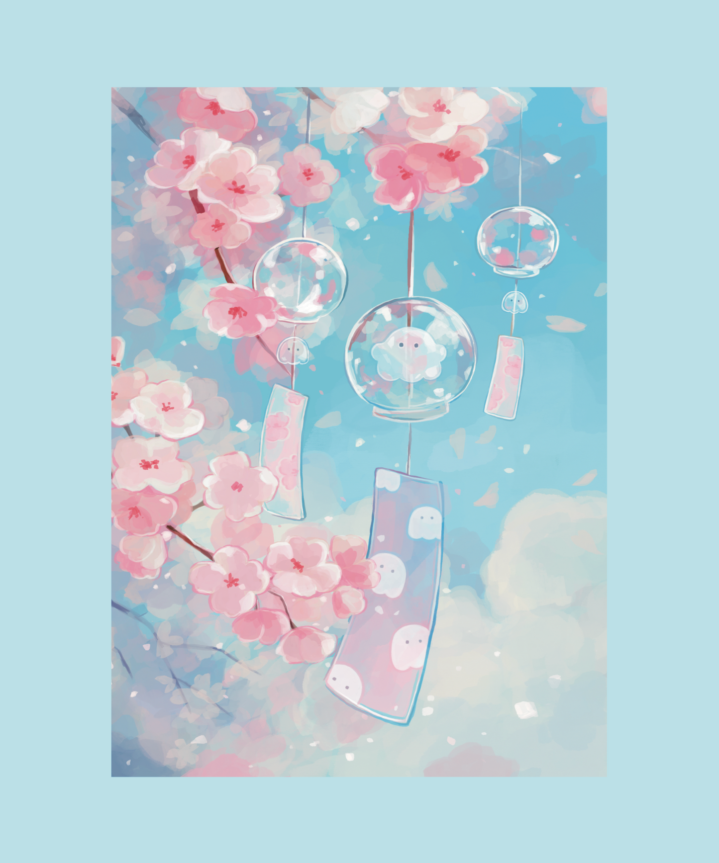 Wind Chimes in Spring Print