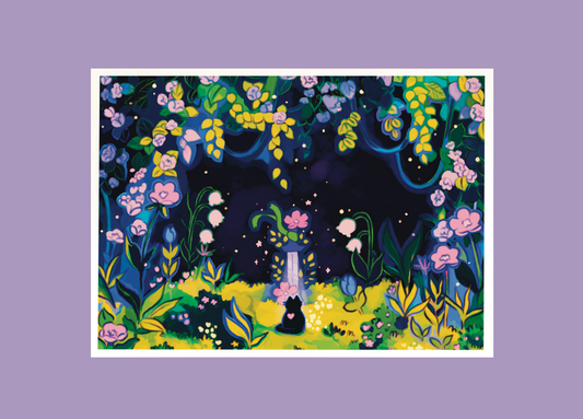 Cat Sword Garden Print