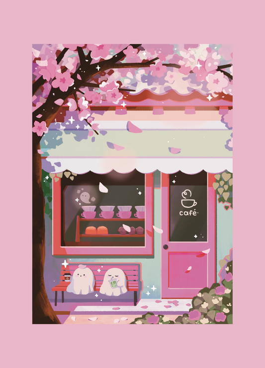 Cherry Blossom Cafe Print (Limited ECCC Prize)