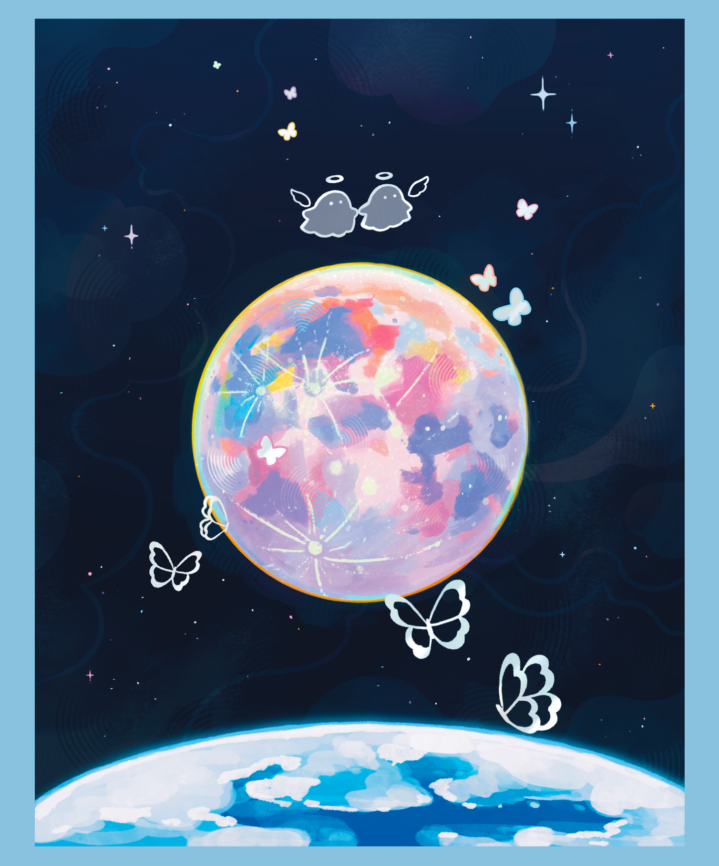 To the Moon Silver Foil XL Poster