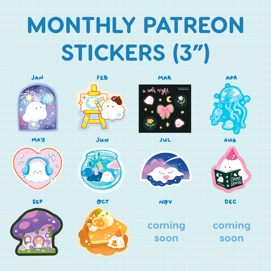 2025 Patreon Monthly Stickers