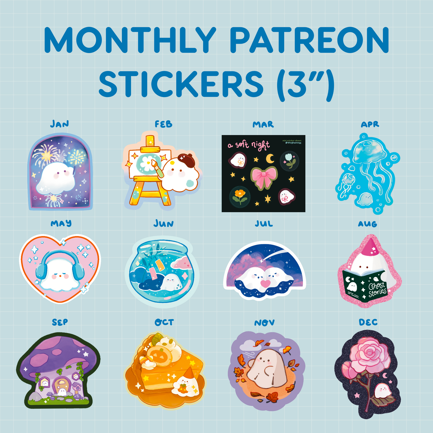 2025 Patreon Monthly Stickers