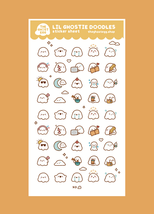 Glossy Ghostie Doodles Sticker Sheet